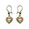 Kalevala House heart earrings, 14K gold, Kalevala Originals