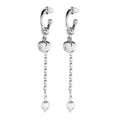 Kalevala Twinflower earrings, silver, with white beads, Kalevala Modern