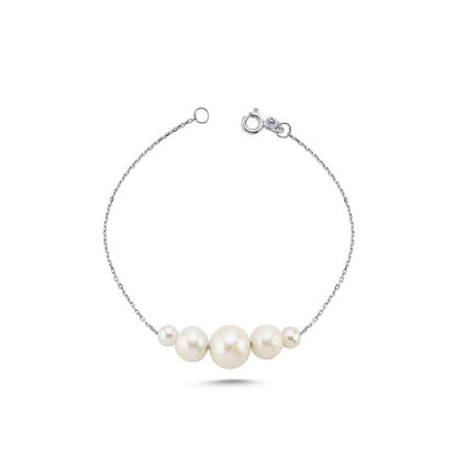 Salvatori Paris Silver Layered White Baroque Pearl Bracelet