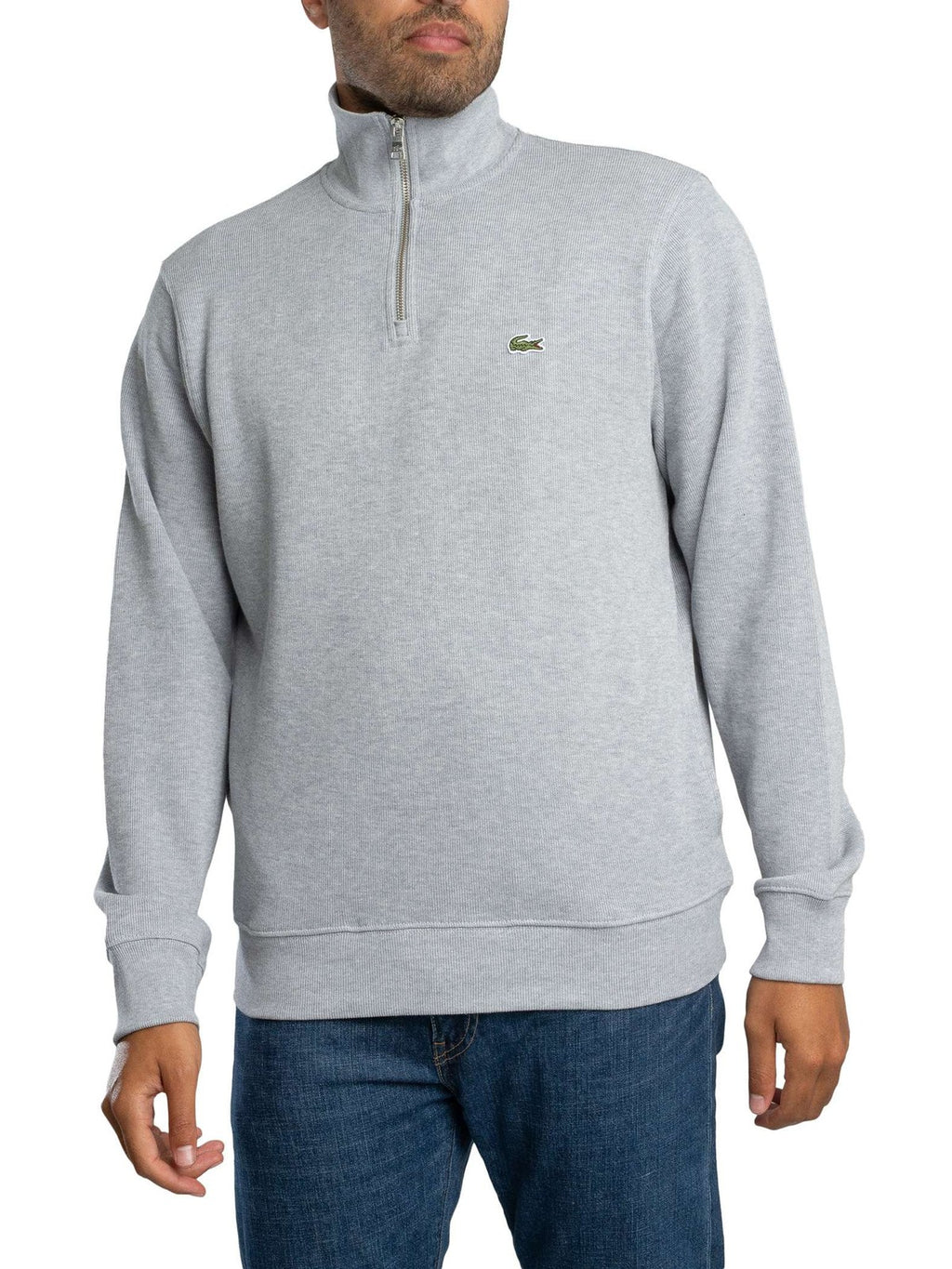 Lacoste Men's Zip Collar Sweatshirt, Grey