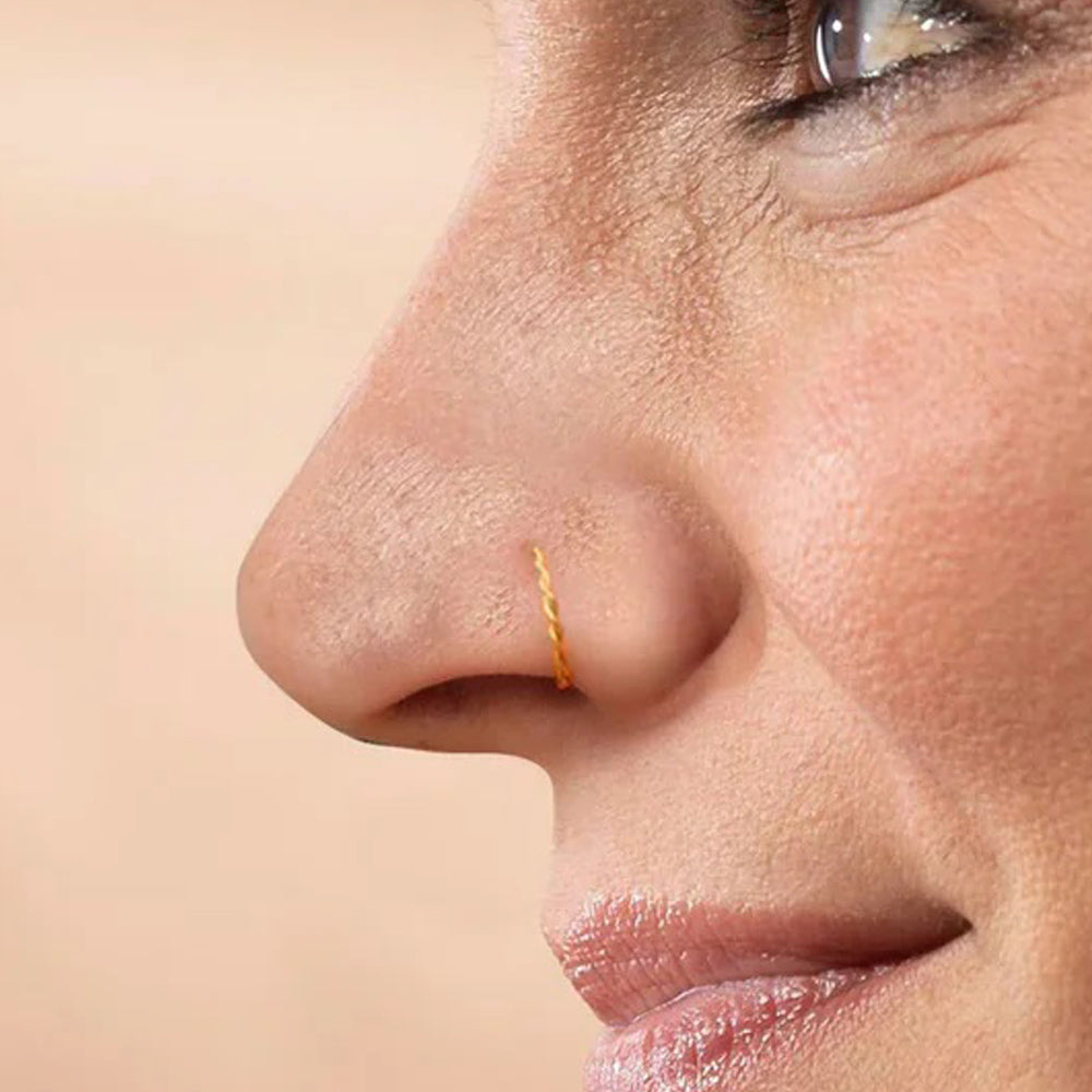 Salvatori Paris Twisted Hoop Nose Ring and Nose Piercing